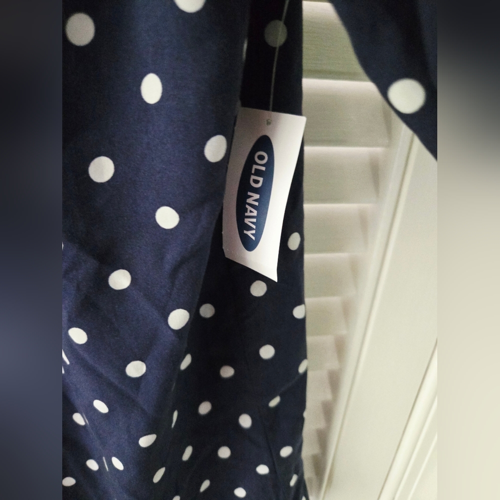 Old Navy Navy Polka Dot Popover Blouse XS NWT - Picture 6 of 9